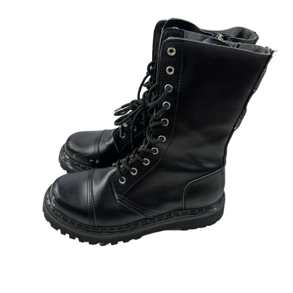 Demonia Black Lace-Up Boots